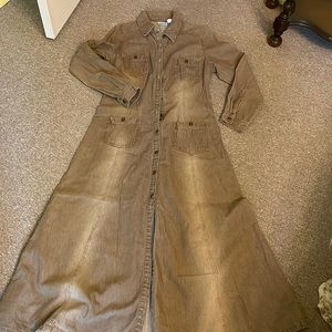 Tan/Brown midi length denim Dress size 10